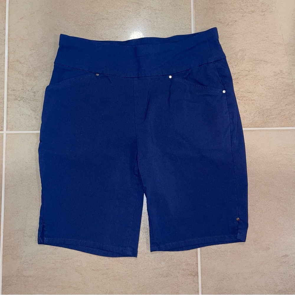 INC Blue Stretch Midi Bermuda Shorts